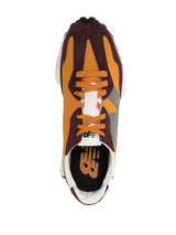 NEW BALANCE 327 PANELLED LACE-UP SUEDE SNEAKERS